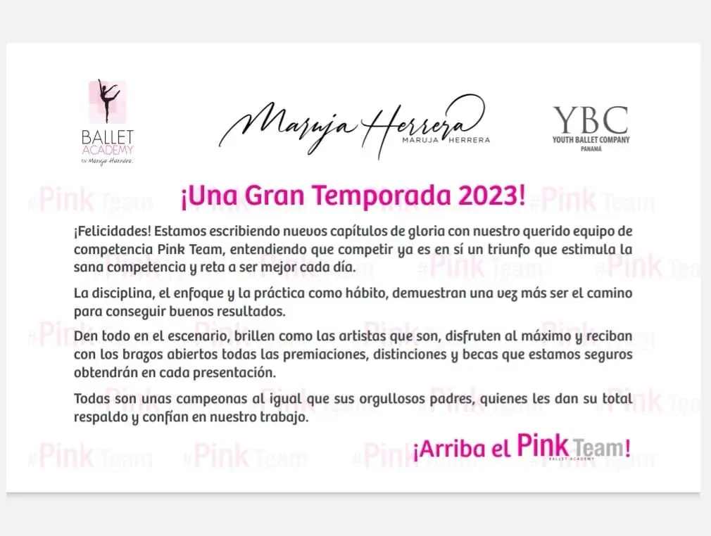 Mensaje para el Pink Team 2023